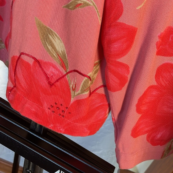 Tantrums Vintage ‘90’s Hibiscus Floral Jean Jacket Size M - Picture 7 of 12